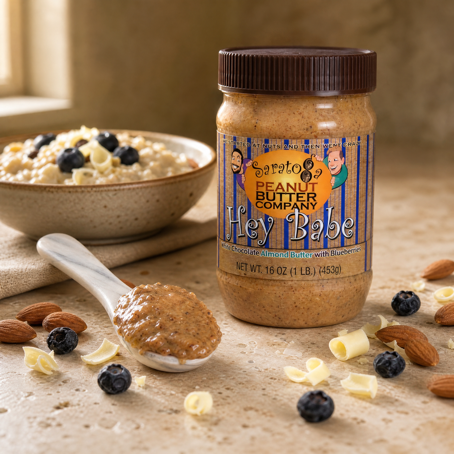 Hey Babe – White Chocolate Almond Butter with Blueberries